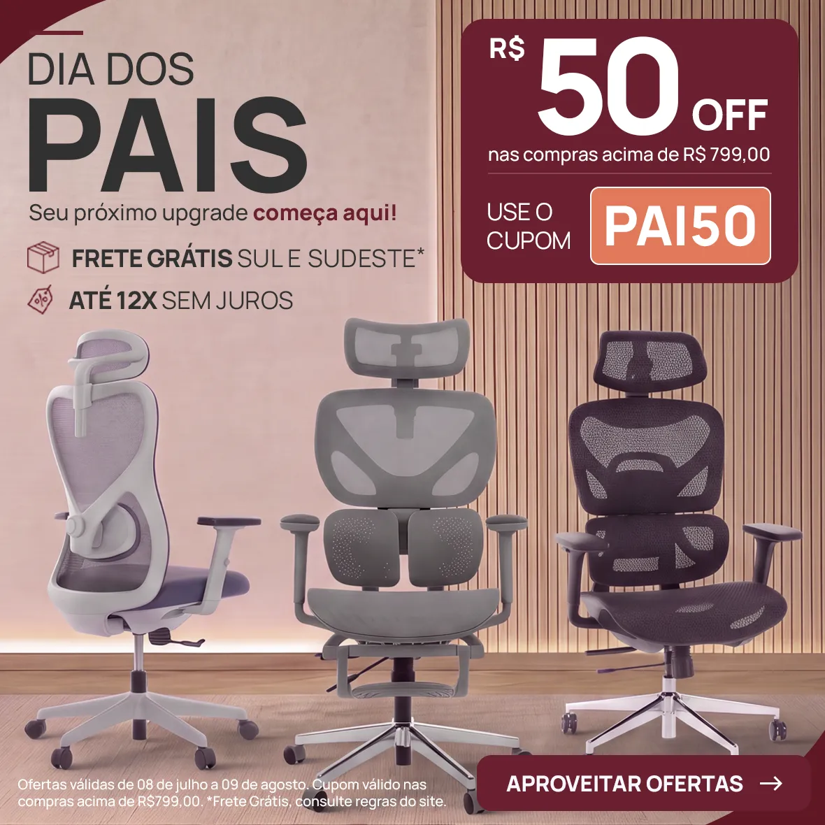 Dia dos Pais 2026 com cupom PAI50