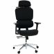 Cadeira de Escritório Comfy Clarity Lite Preta Tecido Preto, Braço 4D, Assento Deslizante e Relax