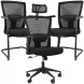 Kit de Cadeiras de Escritório Comfy New Stance Plus Tela Mesh Preta, Base Giratória e Sistema Relax