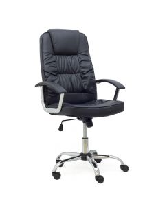 Cadeira de Escritório Comfy Useful Preta, Base Giratória e Sistema Relax