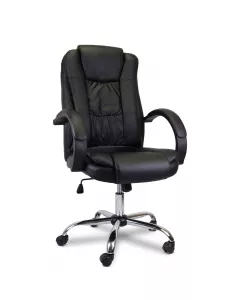 Cadeira de Escritório Comfy Direction Preta, Base Giratória e Sistema Relax