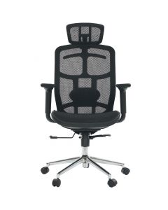 Cadeira de Escritório Comfy ErgoPro Preta  Tela Mesh Preta, Braço e Assento Ajustáveis e Relax Avançado