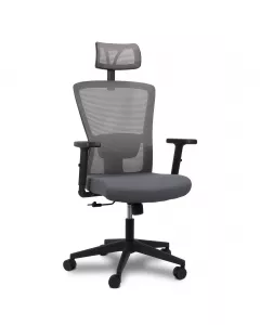 Cadeira de Escritório Comfy New Stance Plus Tela Mesh Cinza, Base Giratória e Sistema Relax