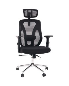 Cadeira de Escritório Comfy Profile Preta Tela Mesh Preta e Relax Avançado