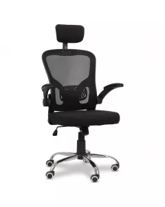 Cadeira de Escritório Flexy Way Plus Preta Tela Mesh Preta, Base Giratória e Sistema Relax