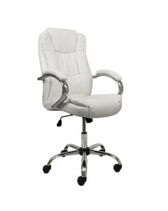 Cadeira de Escritório Comfy Virtuous Off White, Base Giratória e Sistema Relax