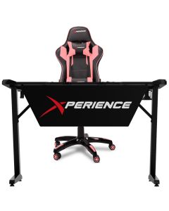 Kit Mesa Gamer + Cadeira Gamer Xperience Ultra Rosa, Braço Ajustável e Sistema de Inclinação Avançado