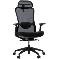 Cadeira de Escritório Comfy Elara Preta Tela Mesh Preta, Mecanismo Syncro Assento Deslizante