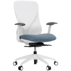 Cadeira de Escritório Comfy Nyx Encosto PA Cinza Assento Deslizante Azul Mecanismo Syncro