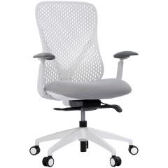 Cadeira de Escritório Comfy Nyx Encosto PA Cinza Assento Deslizante Cinza Mecanismo Syncro