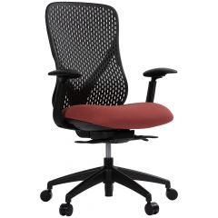 Cadeira de Escritório Comfy Nyx Encosto PA Preto Assento Deslizante Bordô Mecanismo Syncro