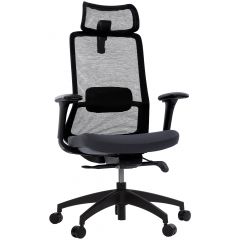 Cadeira de Escritório Comfy Polyn Preta Tela Mesh Preta Braços 4D Mecanismo Syncro Assento Deslizante