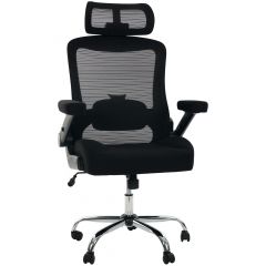 Cadeira de Escritório Comfy Fortex XL Ergonômica Tela Mesh Preta Braços 2D