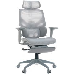 Cadeira de Escritório Comfy Levian Lite Tela Mesh Cinza, Múltiplos Ajustes, Braço 4D