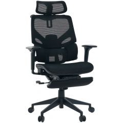 Cadeira de Escritório Comfy Levian Lite Tela Mesh Preta, Múltiplos Ajustes, Braço 4D