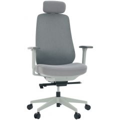 Cadeira de Escritório Comfy Tauris Cinza Tecido Cinza, Braço 3D e Assento Deslizante