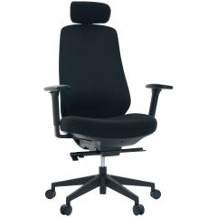 Cadeira de Escritório Comfy Tauris Preta Tecido Preto, Braço 3D e Assento Deslizante