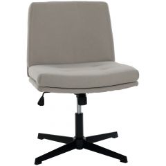 Cadeira Giratória Flexy Coris Base Preta e Tecido Cinza Pérola