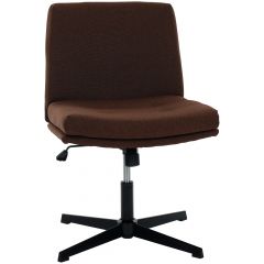 Cadeira Giratória Flexy Coris Base Preta e Tecido Marrom