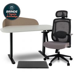 Kit Mesa com Regulagem de Altura Comfy Ergolift® Pro Orgânica + Cadeira Ergonômica Comfy Aurora