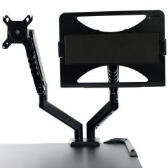 Suporte Ergolift Duplo Articulado Pistão a Gás para Notebook + Monitor VESA  15" a 32" Até 9kg