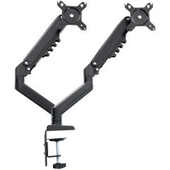 Suporte Ergolift Preto Articulado Pistão a Gás para 2 Monitores VESA  15" a 32" Até 9kg