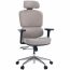 Cadeira de Escritório Comfy Clarity Preta Tecido Cinza, Base Alumínio Braço 4D, Assento Deslizante Relax