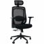 Cadeira de Escritório Comfy Aurora Preta Mesh Preta, Braço 3D, Assento Deslizante e Relax