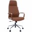 Cadeira de Escritório Comfy Royal Marrom Cognac Estofada e Sistema Relax