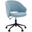 Cadeira Giratória Comfy Lume Base Metal e Tecido Soft Light Blue