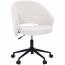 Cadeira Giratória Comfy Lume Base Metal e Tecido Soft Off White