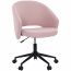 Cadeira Giratória Comfy Lume Base Metal e Tecido Soft Rosê