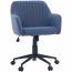 Cadeira Giratória Flexy Clari SW Base Metal Estofada em Linho Azul Indigo