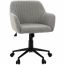 Cadeira Giratória Flexy Clari SW Base Metal Estofada em Linho Cinza