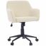 Cadeira Giratória Flexy Clari SW Base Metal Estofada em Linho Creme