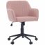 Cadeira Giratória Flexy Clari SW Base Metal Estofada em Linho Rose Gold