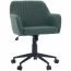 Cadeira Giratória Flexy Clari SW Base Metal Estofada em Linho Verde