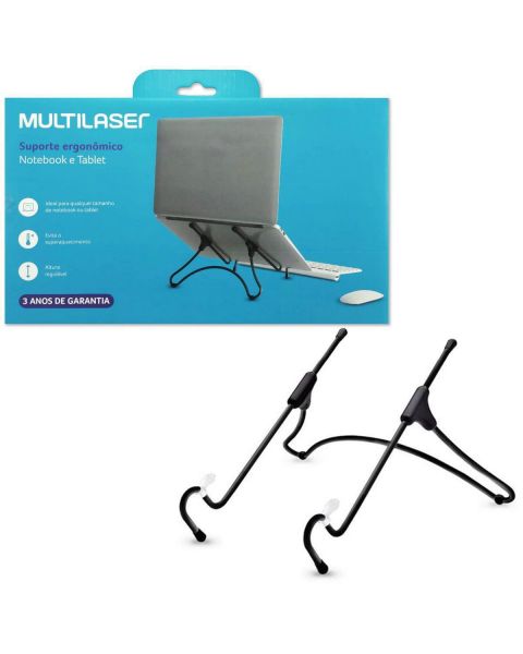 Suporte Multilaser Ergonômico para Notebook e Tablet Preto