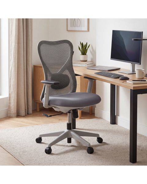 Cadeira de Escritório Comfy Vitally Cinza Assento em Espuma Injetada, Relax Avançado
