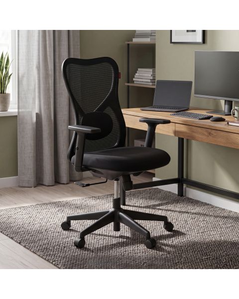 Cadeira de Escritório Comfy Vitally Preta Assento em Espuma Injetada, Relax Avançado