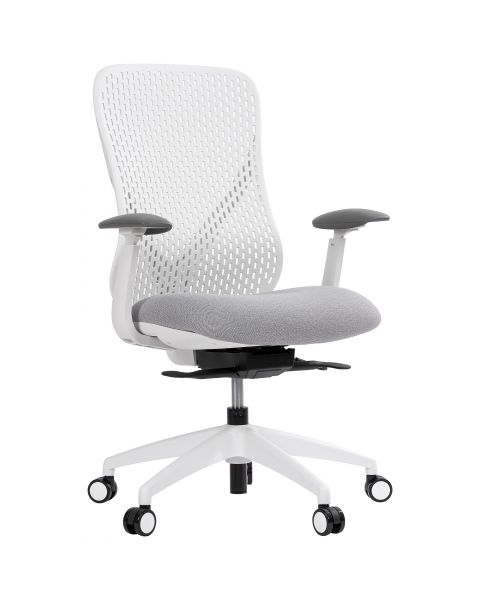 Cadeira de Escritório Comfy Nyx Encosto PA Cinza Assento Deslizante Cinza Mecanismo Syncro