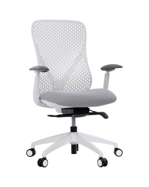 Cadeira de Escritório Comfy Nyx Encosto PA Cinza Assento Deslizante Cinza Mecanismo Syncro