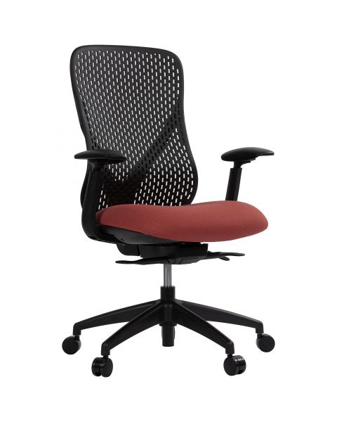 Cadeira de Escritório Comfy Nyx Encosto PA Preto Assento Deslizante Bordô Mecanismo Syncro
