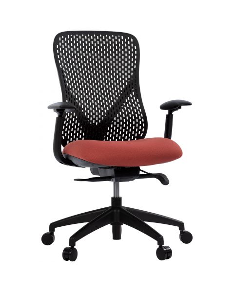 Cadeira de Escritório Comfy Nyx Encosto PA Preto Assento Deslizante Bordô Mecanismo Syncro