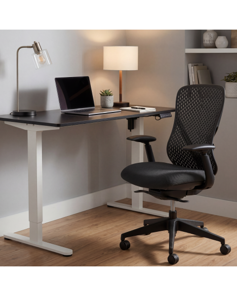 Cadeira de Escritório Comfy Nyx Encosto PA Preto Assento Deslizante Preto Mecanismo Syncro