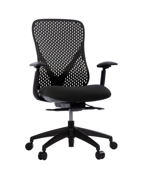 Cadeira de Escritório Comfy Nyx Encosto PA Preto Assento Deslizante Preto Mecanismo Syncro