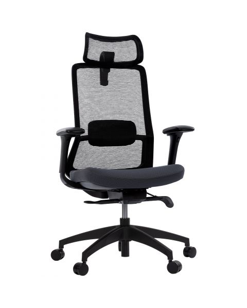 Cadeira de Escritório Comfy Polyn Preta Tela Mesh Preta Braços 4D Mecanismo Syncro Assento Deslizante