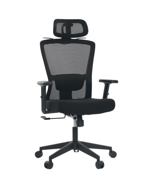 Cadeira de Escritório Ergonômica Comfy Stance Plus Tela Mesh Preta, Giratória e Relax
