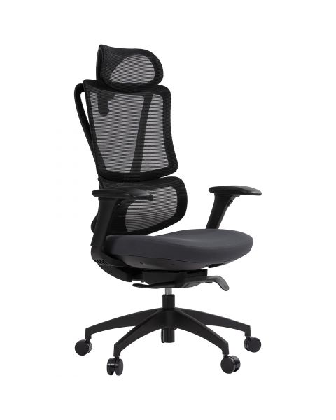 Cadeira de Escritório Comfy Versa Preta Tela Mesh Preta, Braço 4D e Assento e Encosto Ajustáveis