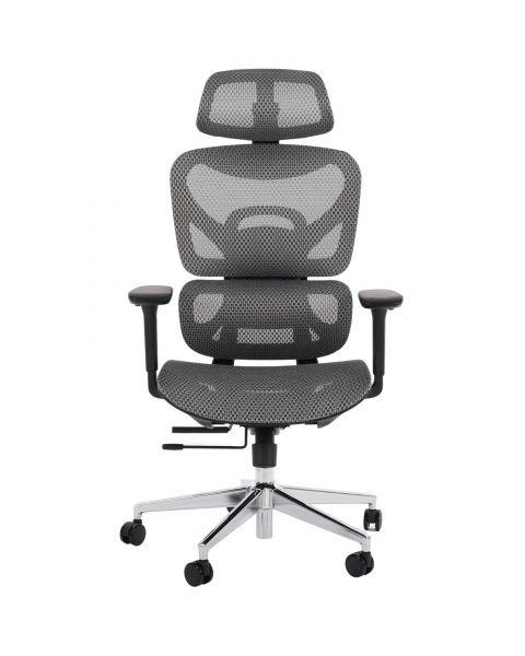 Cadeira de Escritório Comfy Aryan Tela Mesh Cinza, Braço 4D e Assento Deslizante - Relax